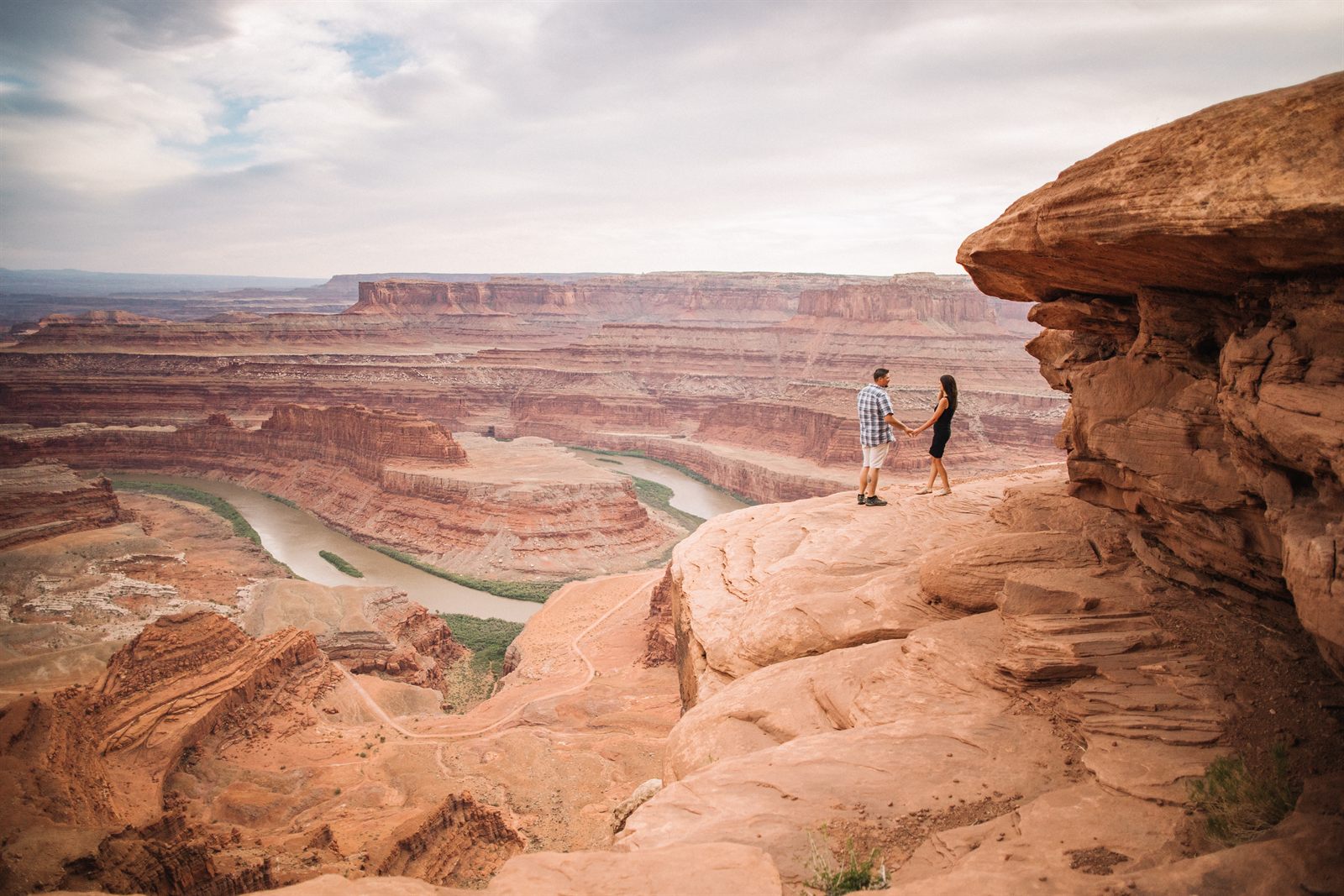 Standing on the canyon rim near Moab
